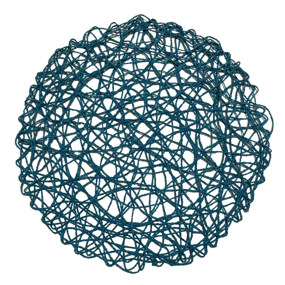 Blue Spider Web Design Woven Paper Round Placemat 14.5"